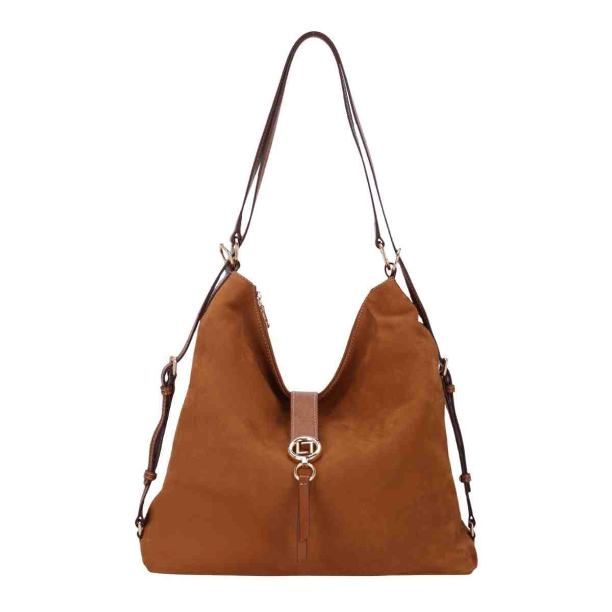 Bolsa Feminina Hobo Grande Luz Da Lua Bison Caramelo