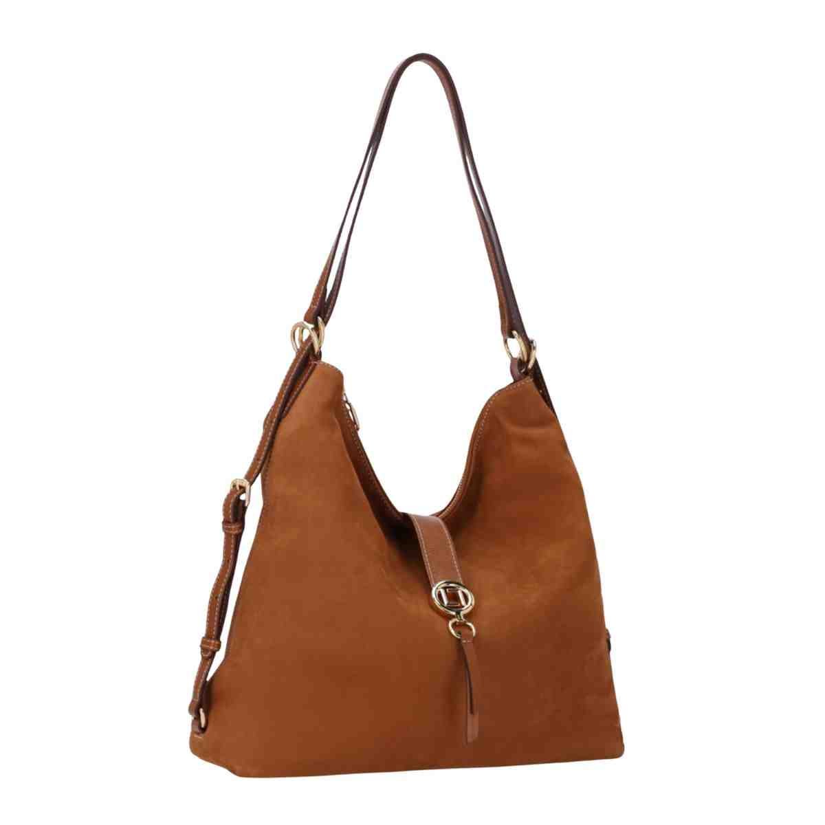 Bolsa Feminina Hobo Grande Luz Da Lua Bison Caramelo Marrom 2