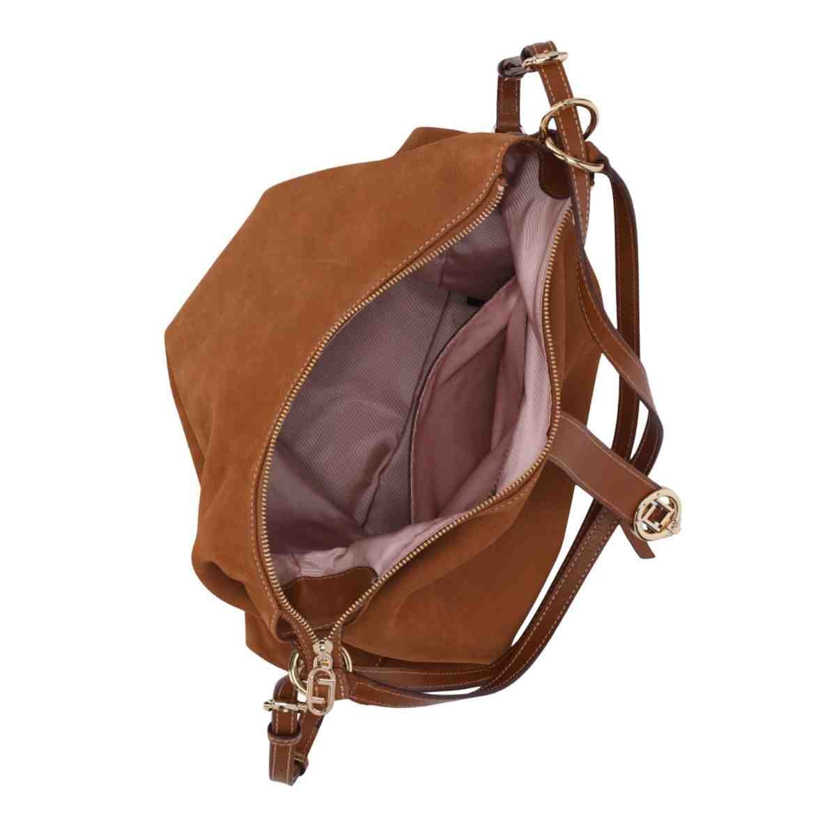 Bolsa Feminina Hobo Grande Luz Da Lua Bison Caramelo Marrom 5
