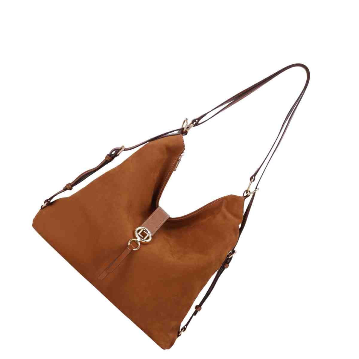 Bolsa Feminina Hobo Grande Luz Da Lua Bison Caramelo Marrom 7