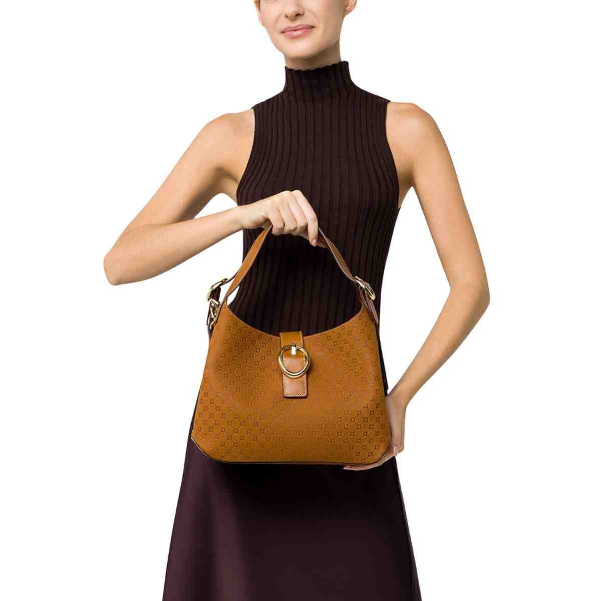 Bolsa Feminina Tote Grande Luz Da Lua Bison Caramelo Marrom 4