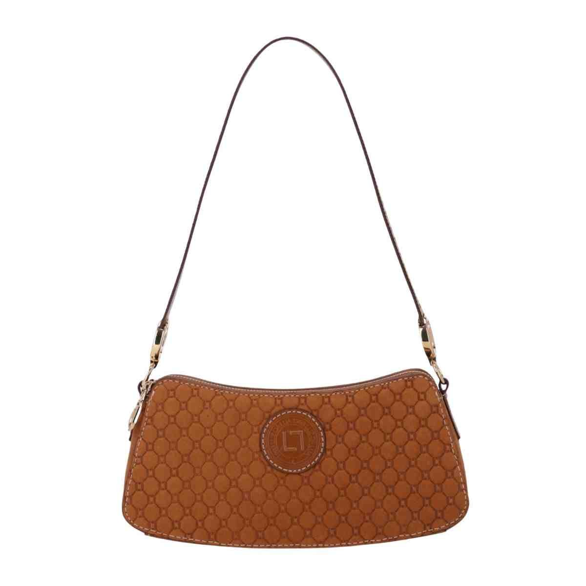 Bolsa Feminina Bella Baguete Luz Da Lua Bison Caramelo