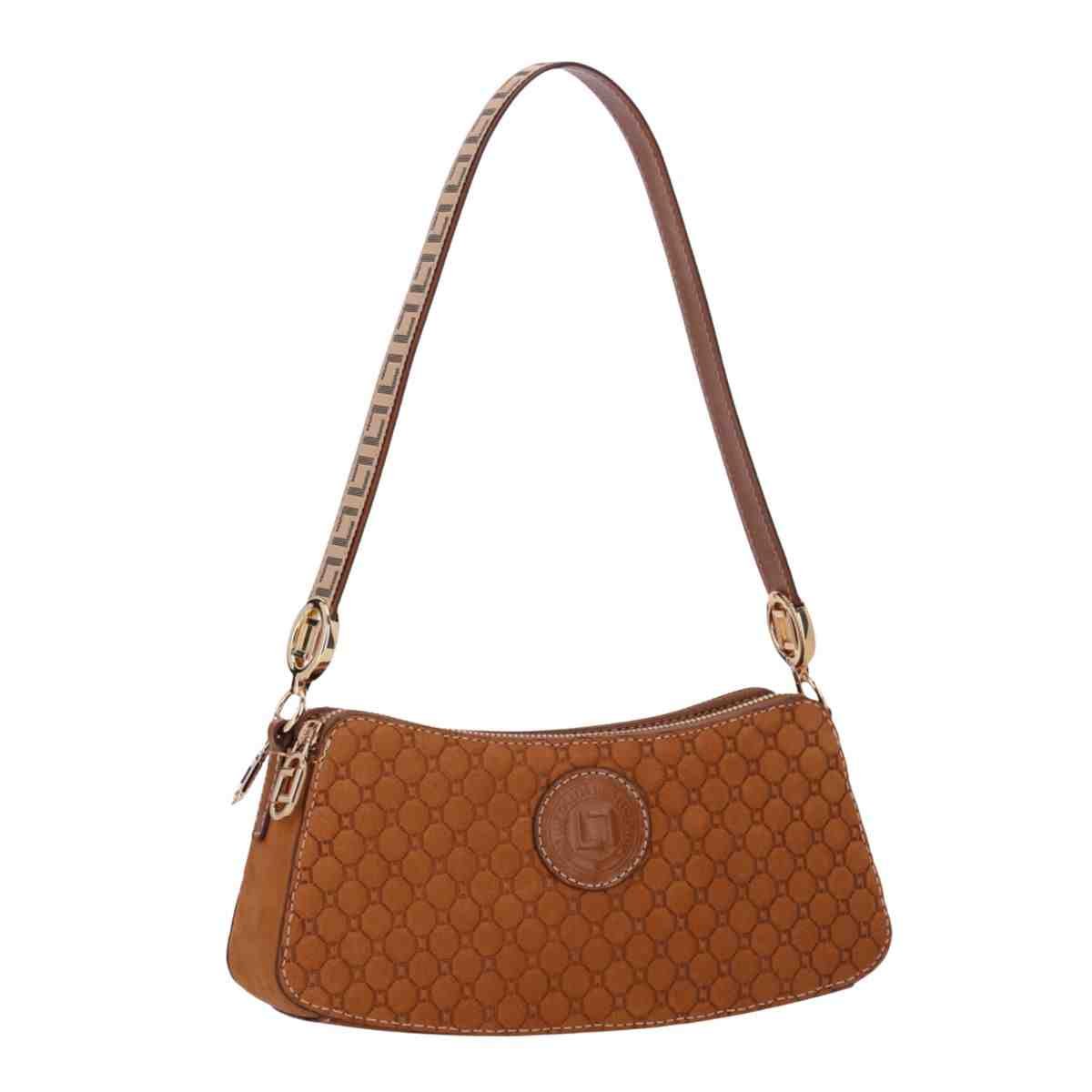 Bolsa Feminina Bella Baguete Luz Da Lua Bison Caramelo Marrom 2