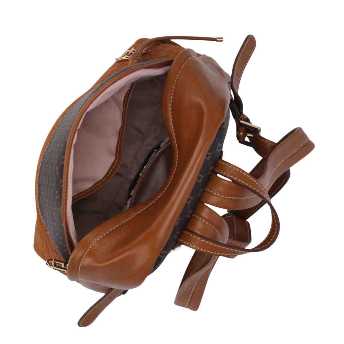 Bolsa Feminina Mochila Grande Luz Da Lua Monograma Mocca Marrom 3
