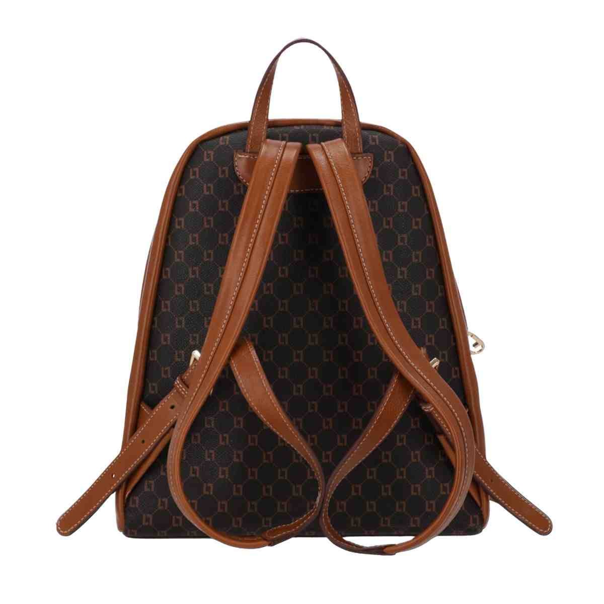 Bolsa Feminina Mochila Grande Luz Da Lua Monograma Mocca Marrom 5