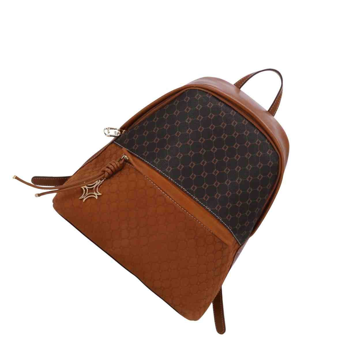 Bolsa Feminina Mochila Grande Luz Da Lua Monograma Mocca Marrom 7