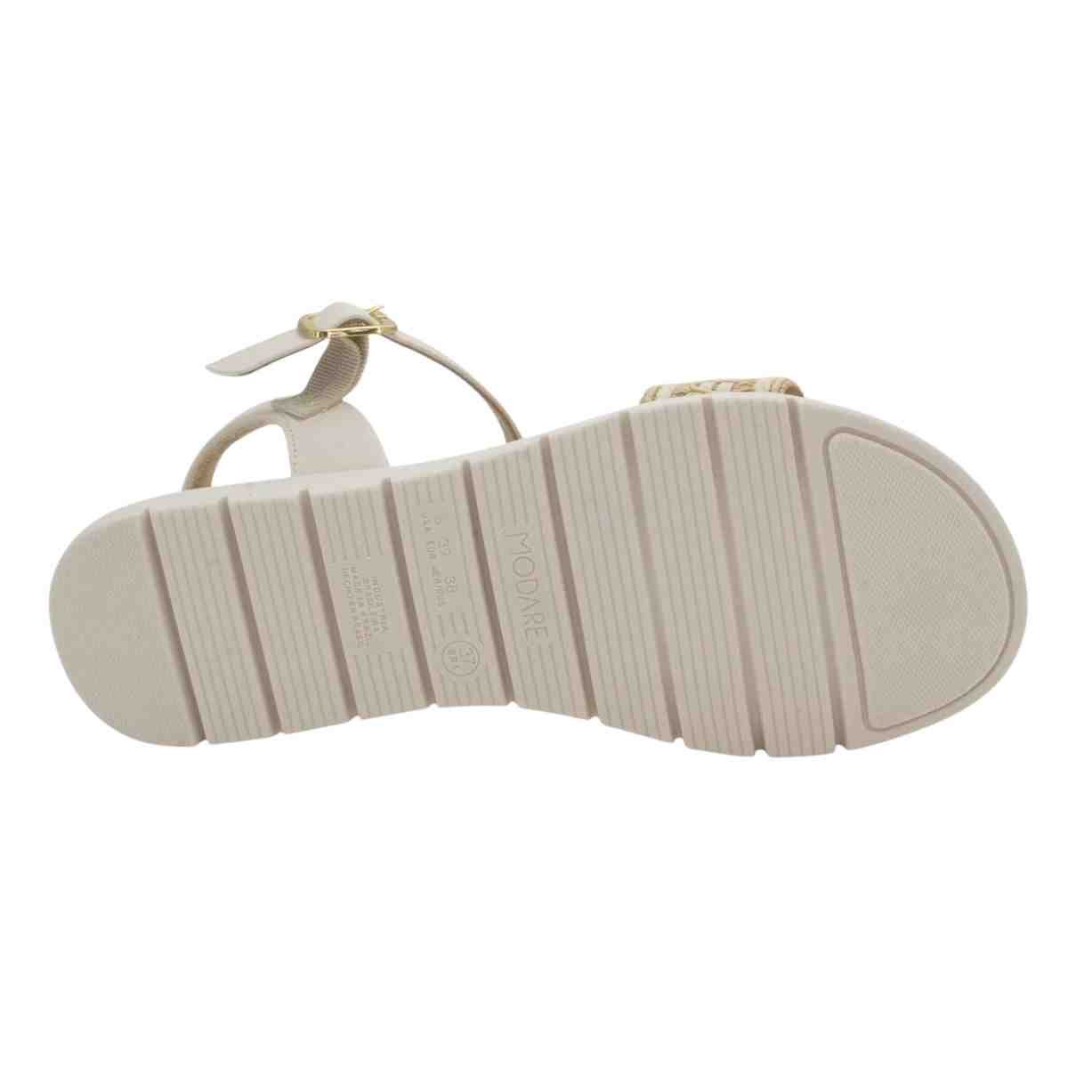 Sandália Feminina Anabela Salto Baixo Modare Off White Branco 4