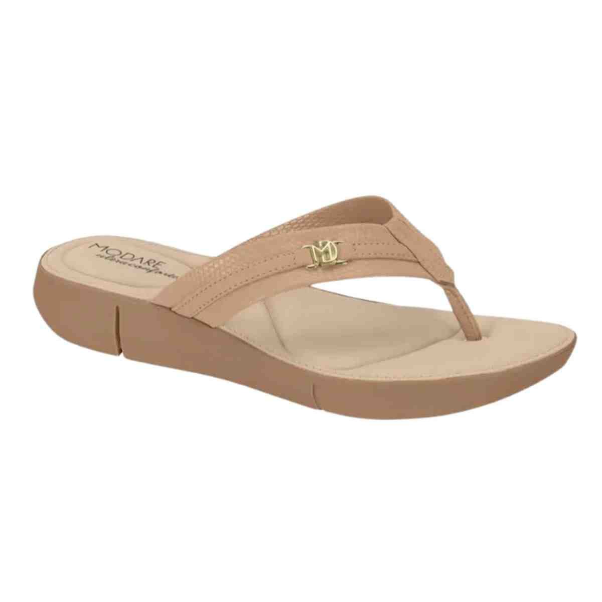 Tamanco Feminino Anabela Salto Baixo Modare Nude