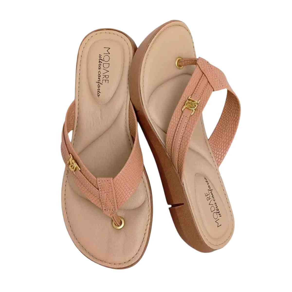 Tamanco Feminino Anabela Salto Baixo Modare Nude Bege 3
