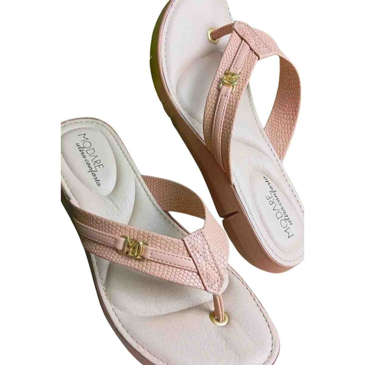 Tamanco Feminino Anabela Salto Baixo Modare Nude Bege 4