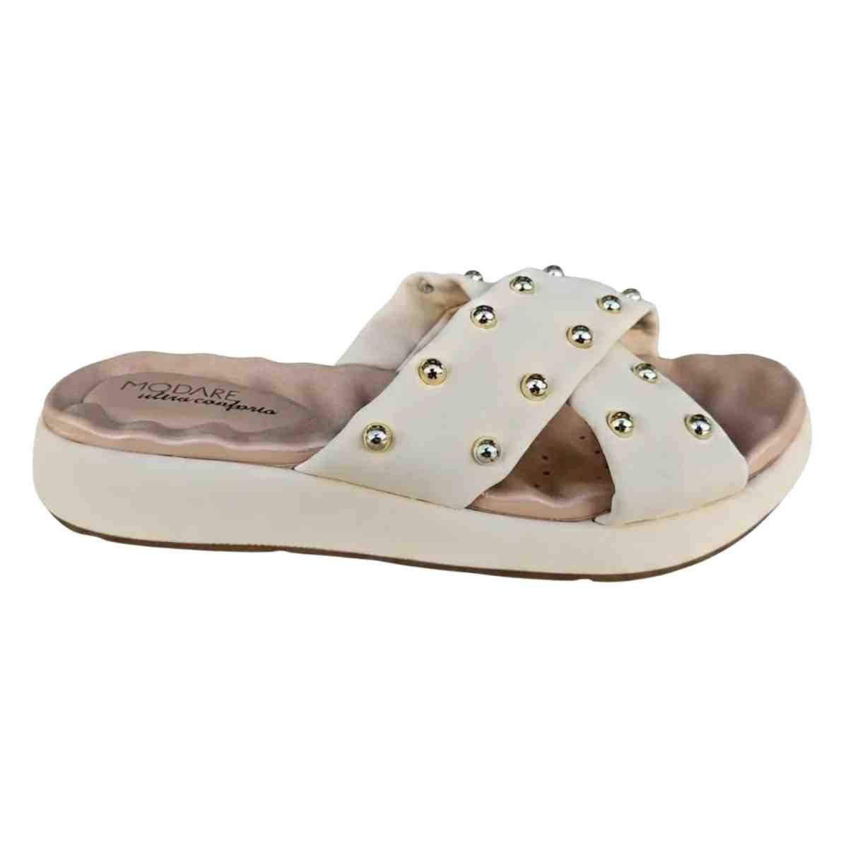 Tamanco Feminino Anabela Salto Baixo Modare Creme