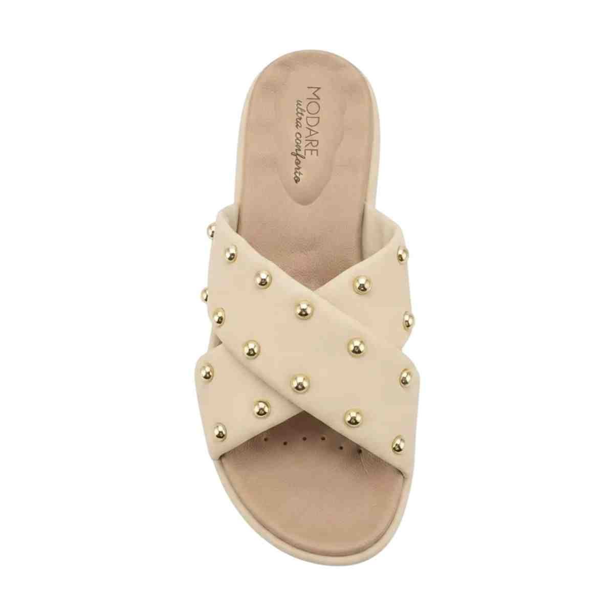 Tamanco Feminino Anabela Salto Baixo Modare Creme Bege 3