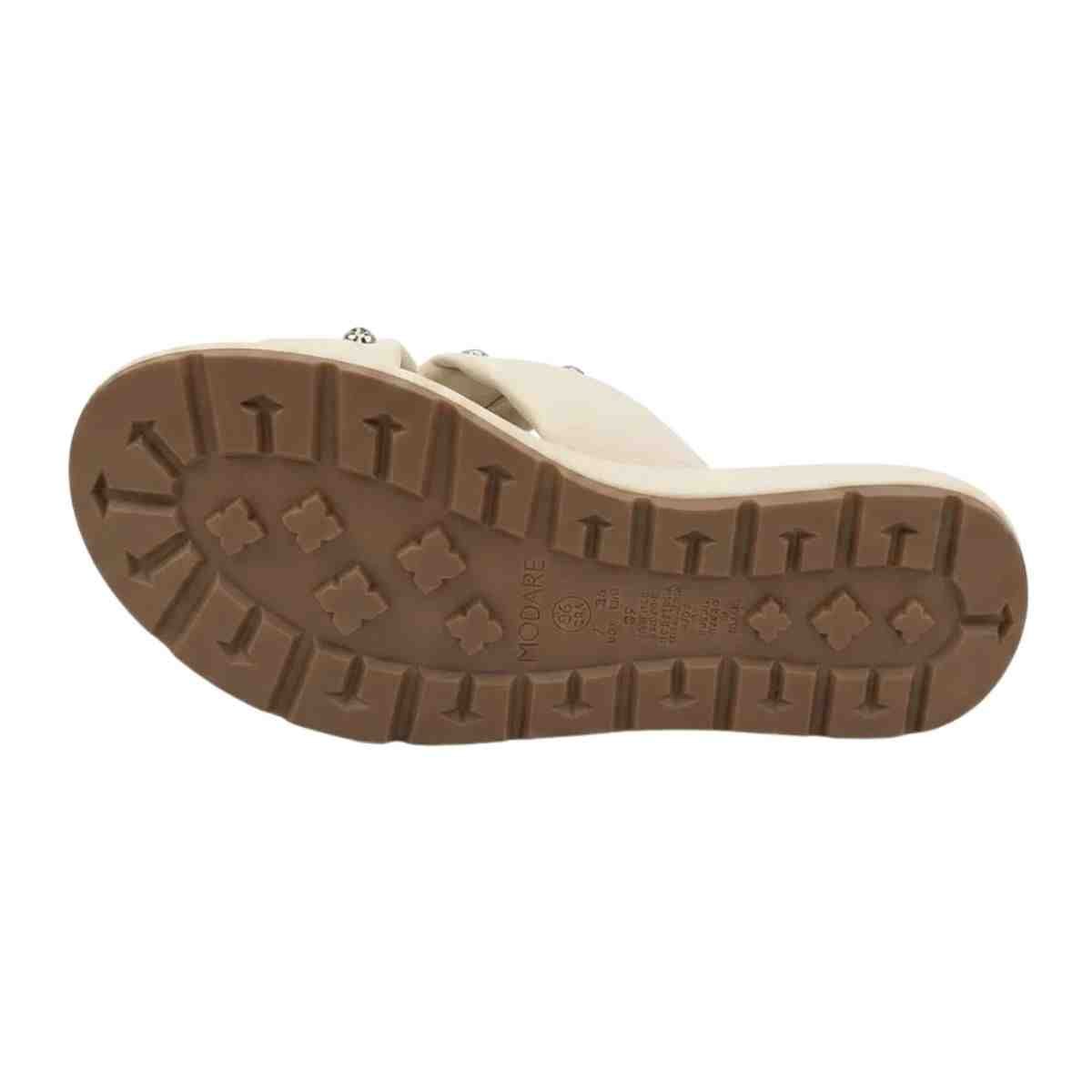 Tamanco Feminino Anabela Salto Baixo Modare Creme Bege 4