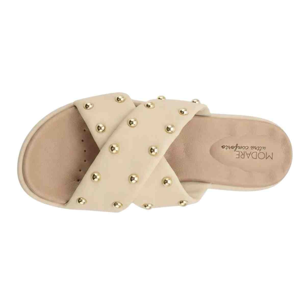 Tamanco Feminino Anabela Salto Baixo Modare Creme Bege 6