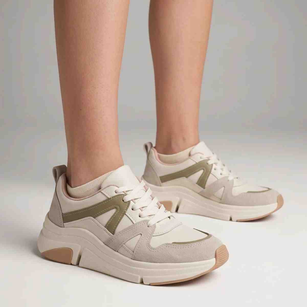 Tênis Moda Feminino Modare Ultraconforto Off White Branco/Verde 7