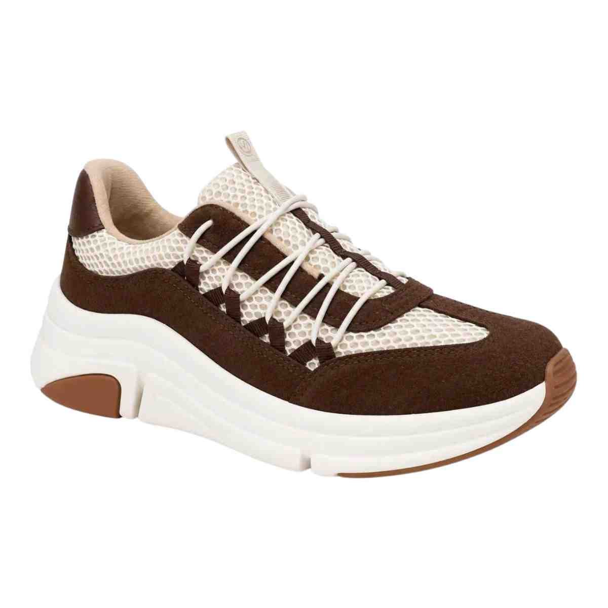Tênis Moda Feminino Modare Ultraconforto Marrom Branco/Marrom 2