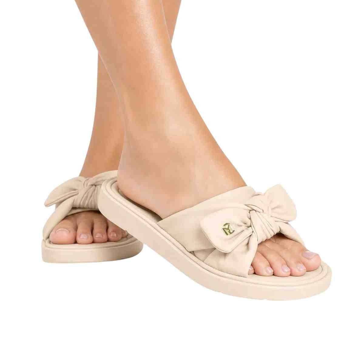 Tamanco Feminino Anabela Modare Slide Creme Bege 5