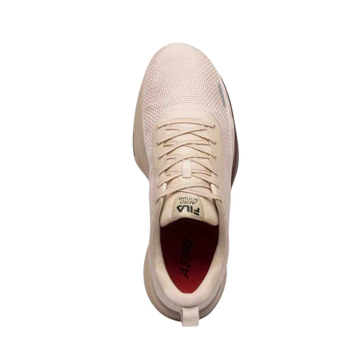 Tênis Corrida Feminino Fila Aero Skyfoam Bege Bege/Vermelho 3