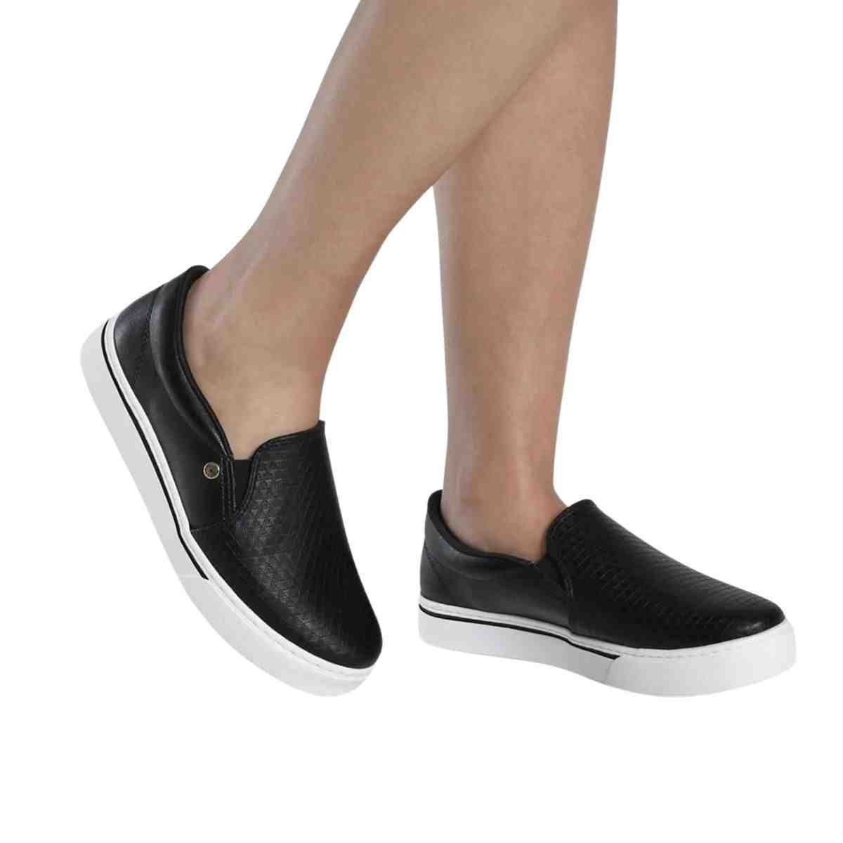 Tênis Moda Feminino Via Marte Preto Preto 4