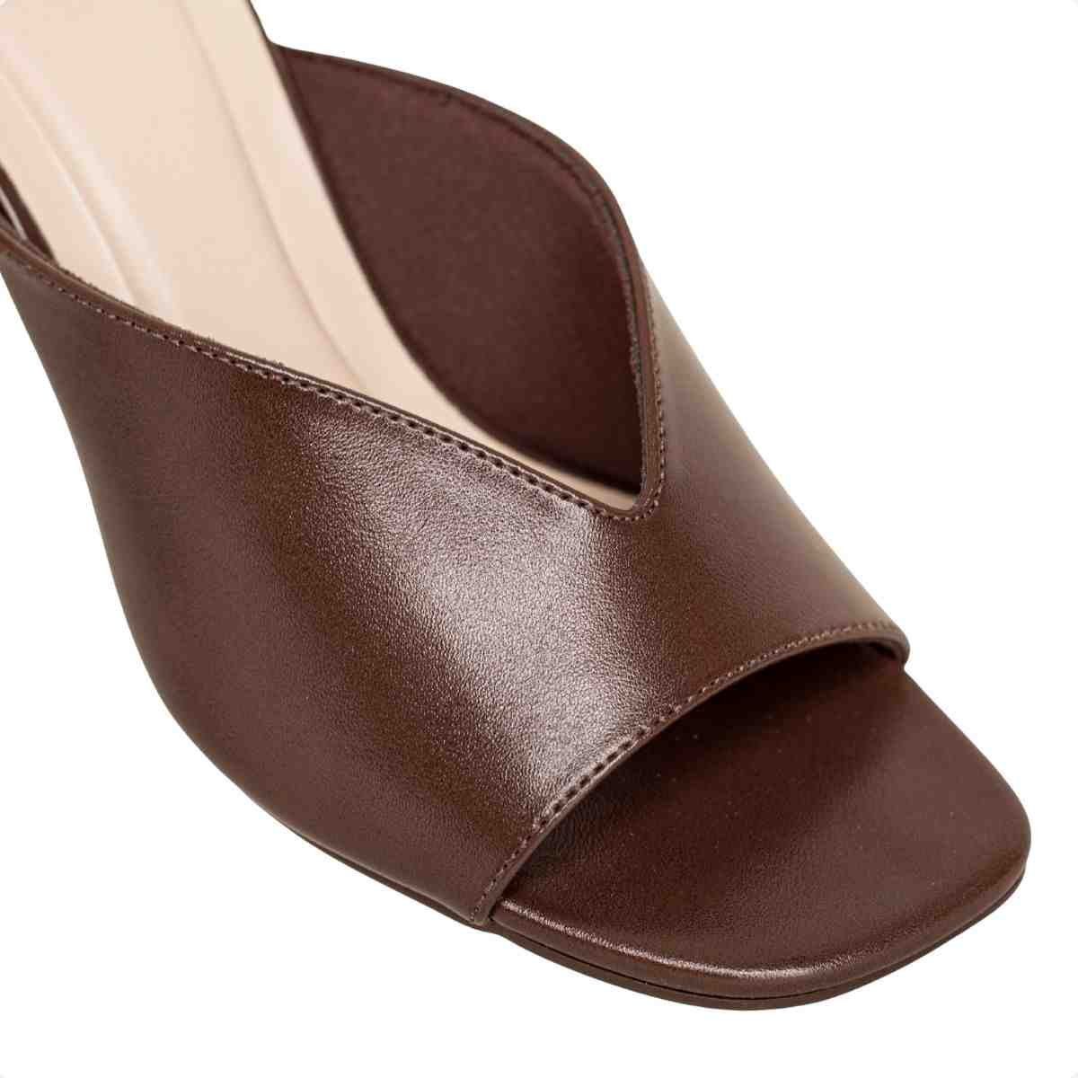 Tamanco Feminino Salto Bloco Aurora Dm Napa Expresso Marrom 3