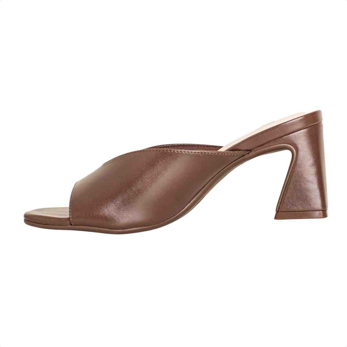Tamanco Feminino Salto Bloco Aurora Dm Napa Expresso Marrom 5