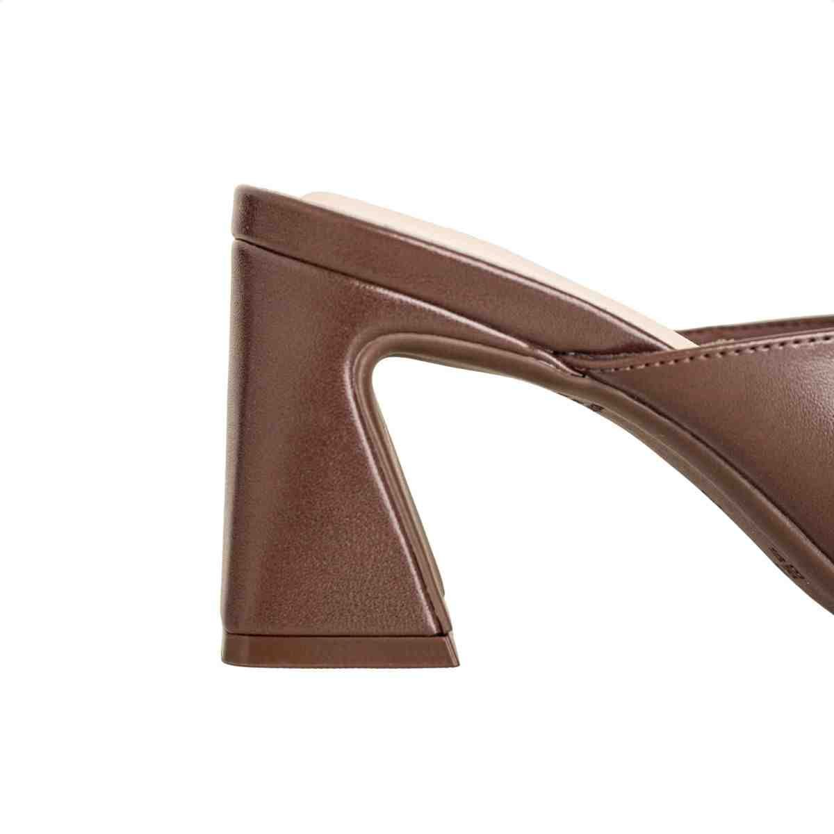 Tamanco Feminino Salto Bloco Aurora Dm Napa Expresso Marrom 7