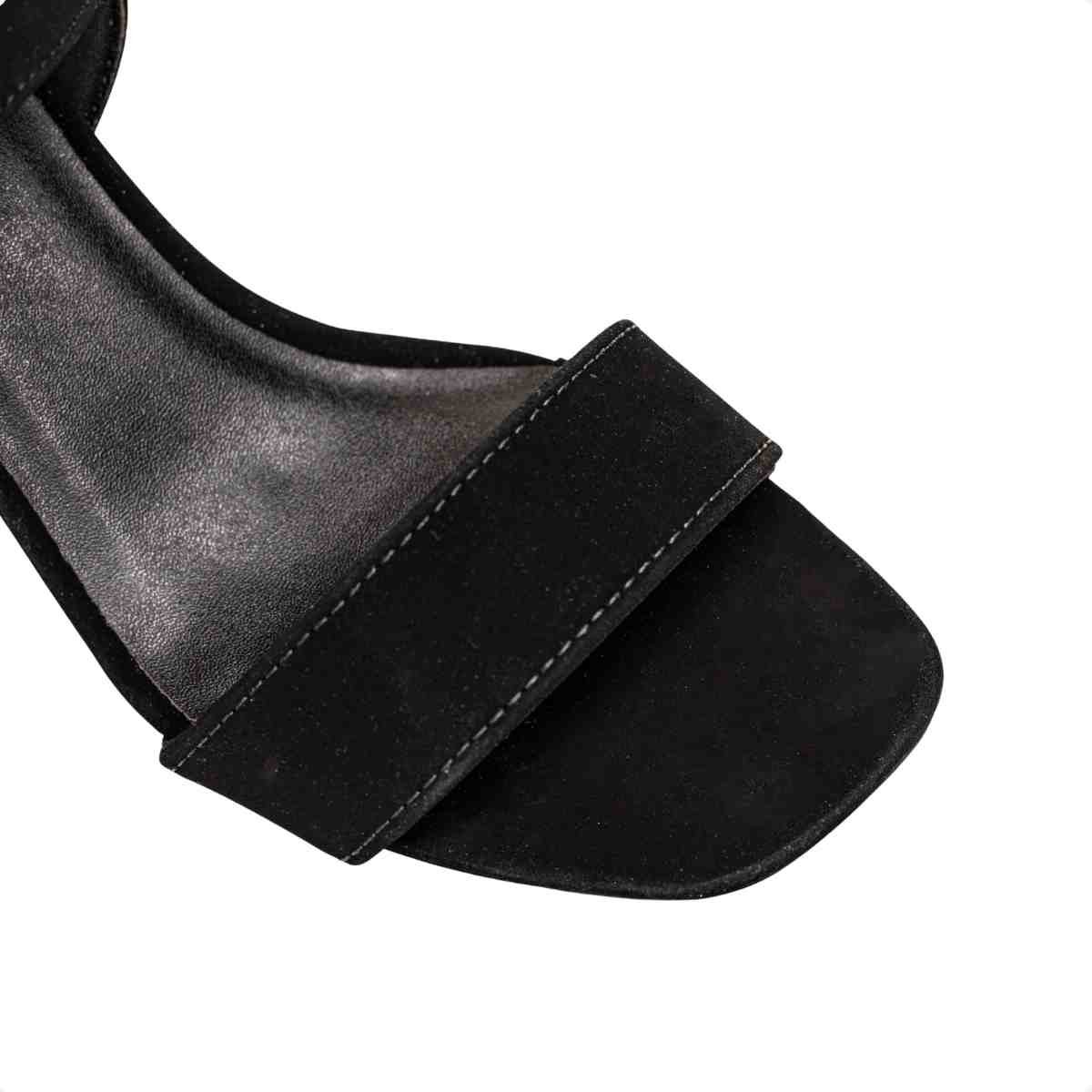 Sandalia Fem Salto Médio Grosso Dm T6049-141- Preto 3