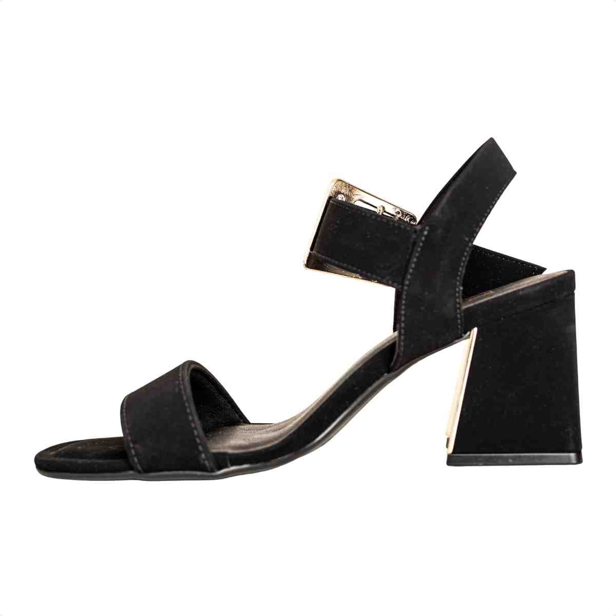 Sandalia Fem Salto Médio Grosso Dm T6049-141- Preto 5
