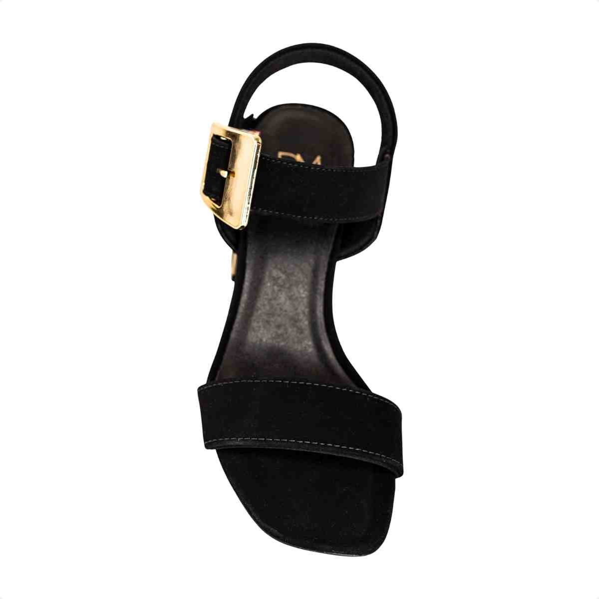 Sandalia Fem Salto Médio Grosso Dm T6049-141- Preto 6