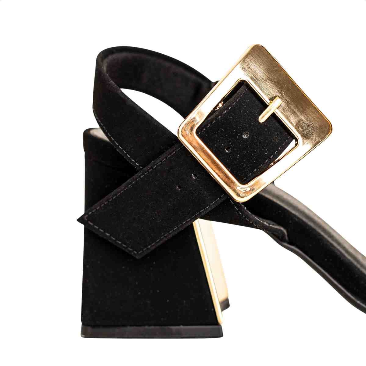 Sandalia Fem Salto Médio Grosso Dm T6049-141- Preto 7