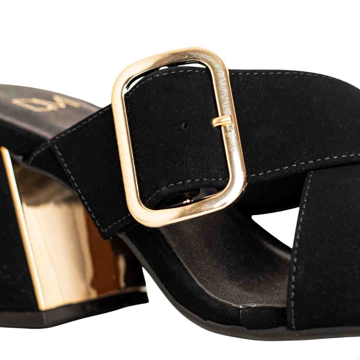Tamanco Fem Salto Alto Grosso Dm T6049-140- Preto 3