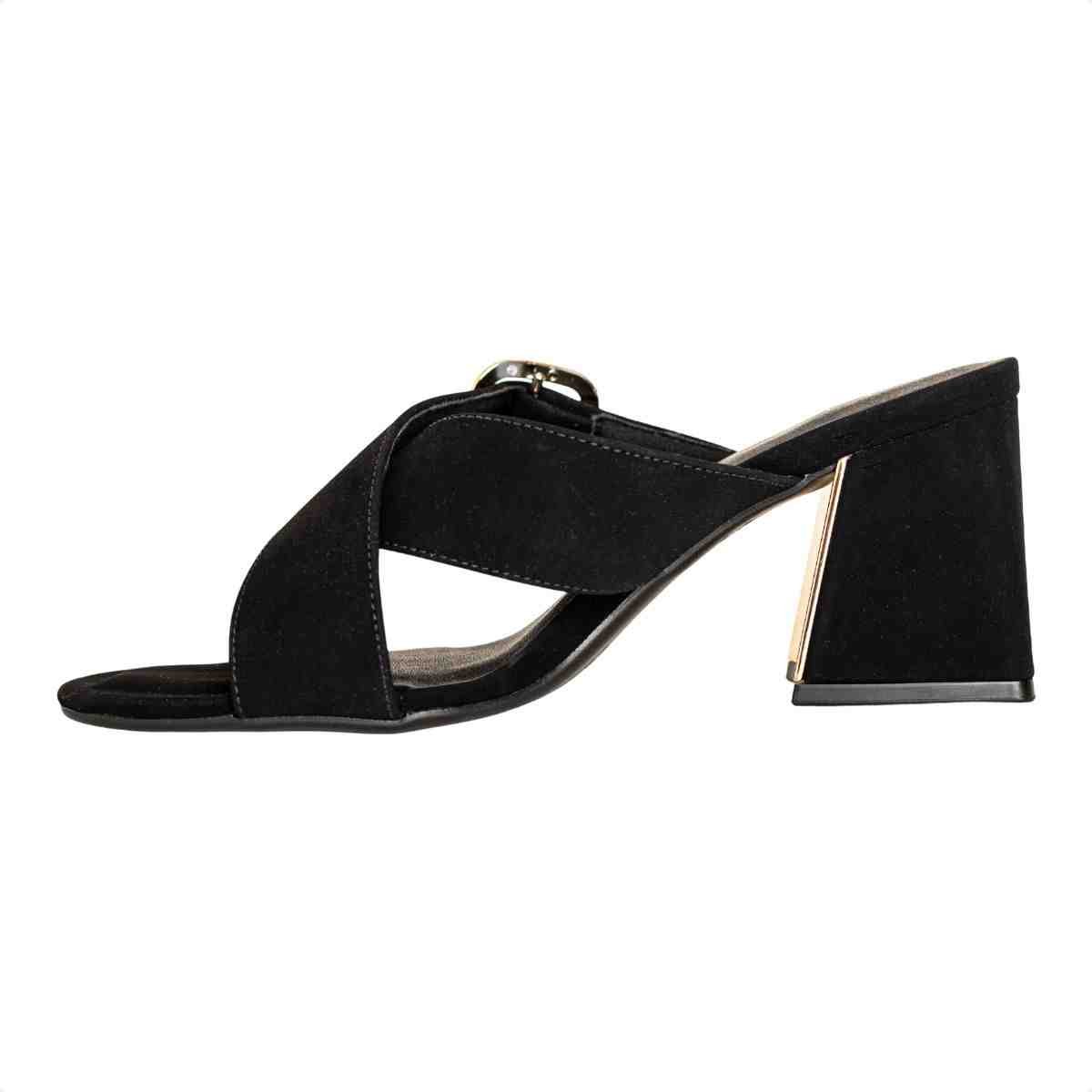 Tamanco Fem Salto Alto Grosso Dm T6049-140- Preto 5