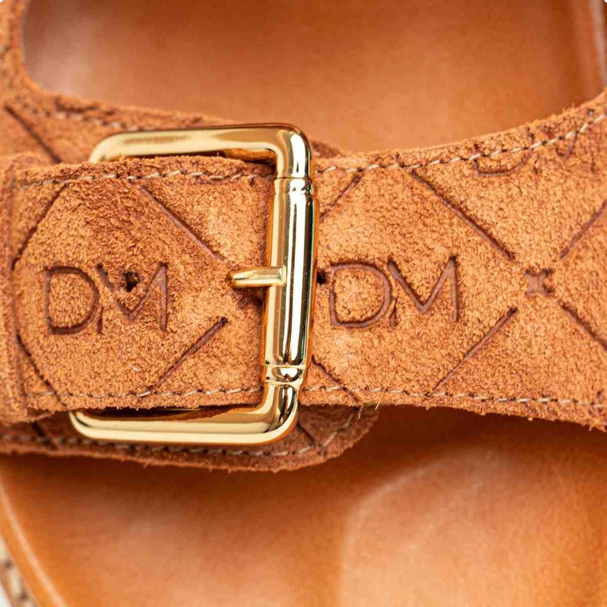 Papete Flat Feminina Monogramas Le Dm Camurça Caramelo Marrom 7