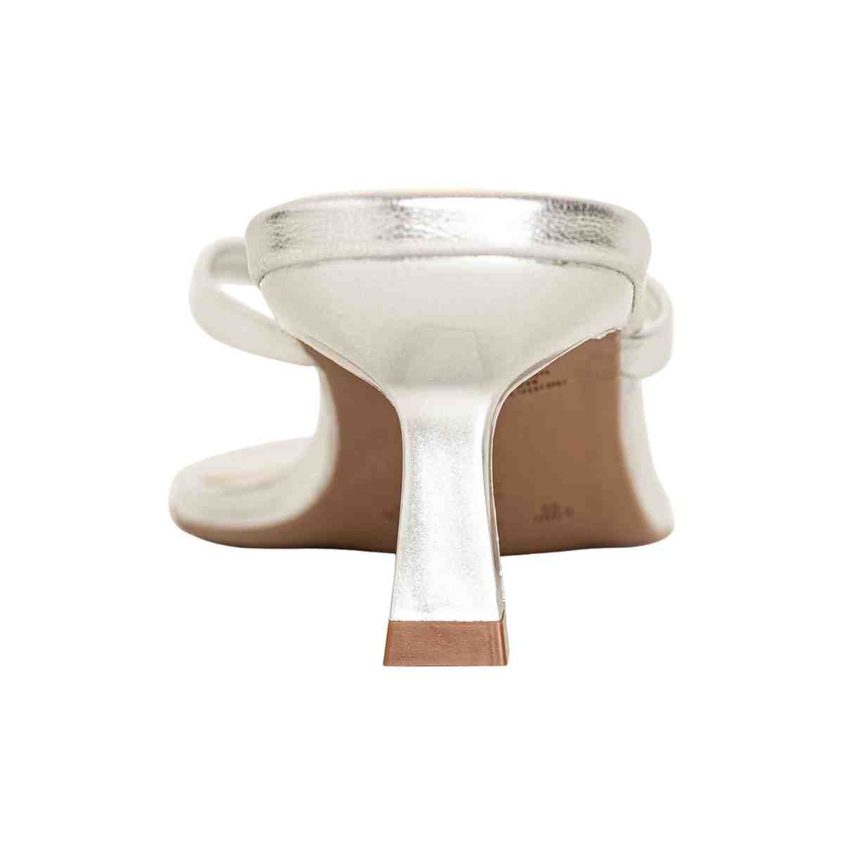 Tamanco Feminino Salto Taça Slim Lara Dm Napa Prata Prata 4
