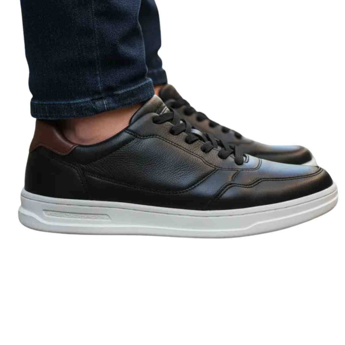 Sapatênis Masculino Pegada Preto Preto/Marrom 4