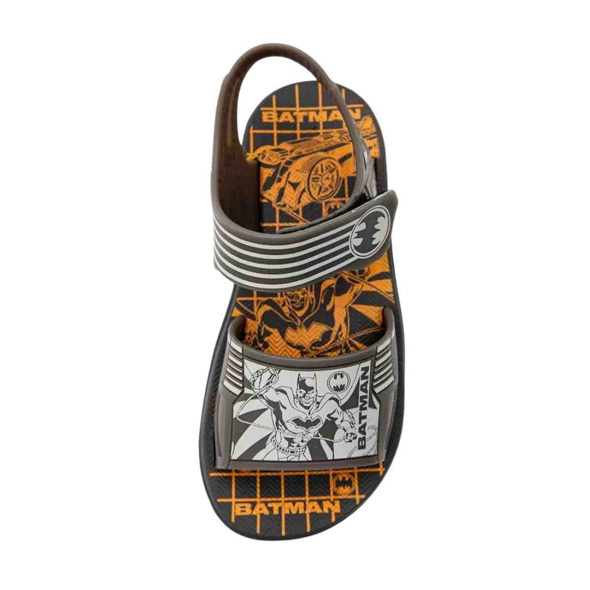 Sandália Infantil Papete Grendene Batman Combat Preto Cinza/Amarelo 3