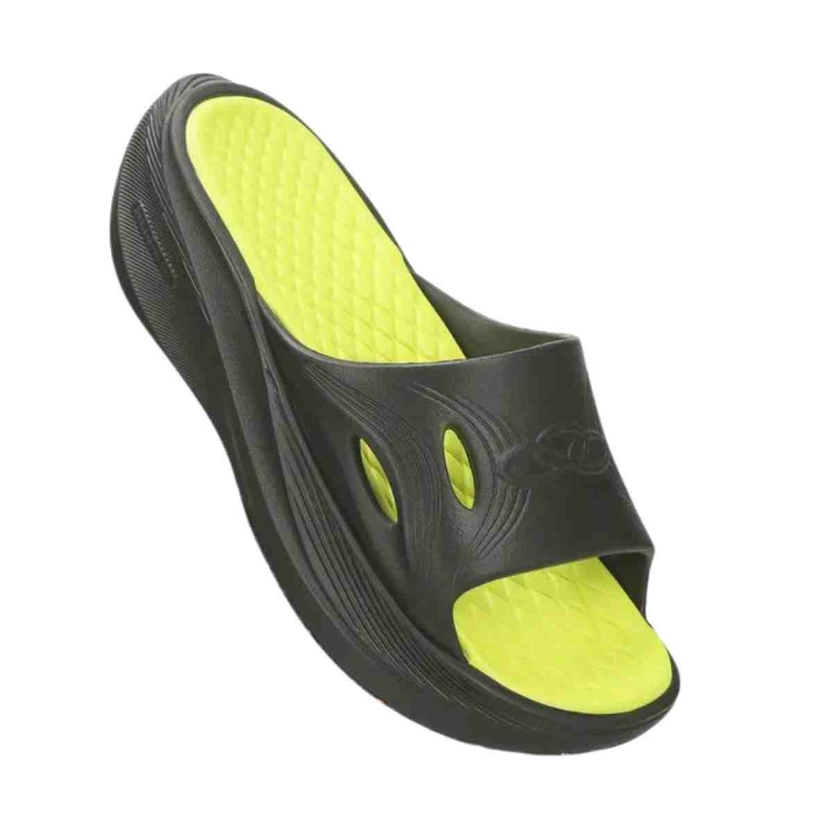 Chinelo Masculino Slide Olympikus Pós Corre Preto Preto/Verde 2