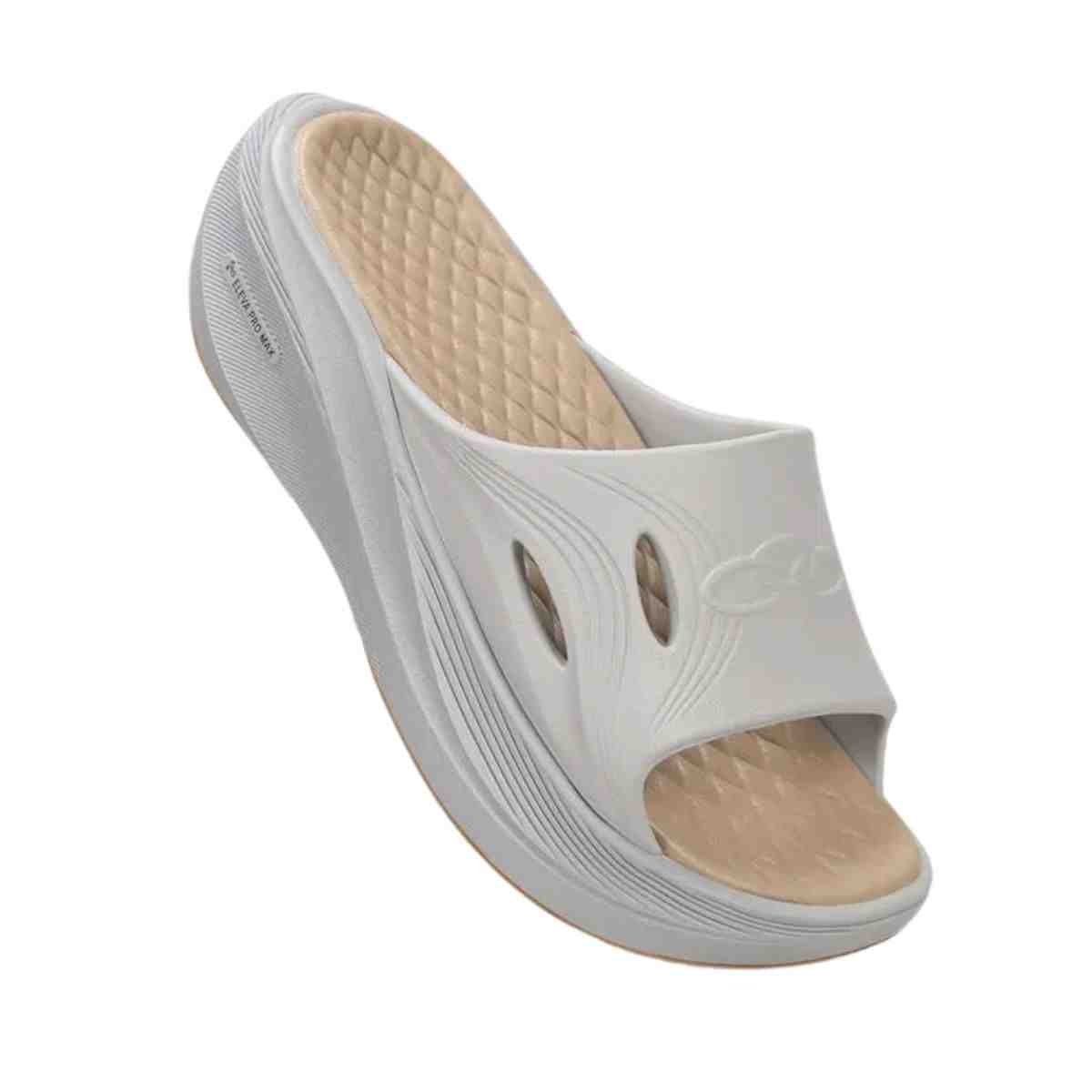 Chinelo Feminino Slide Olympikus Pós Corre Cinza