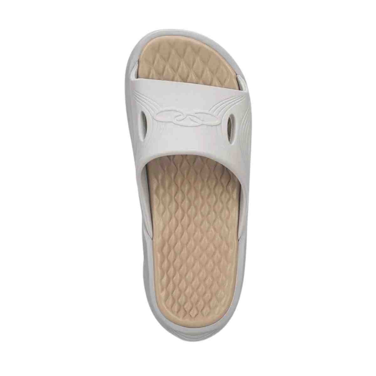 Chinelo Feminino Slide Olympikus Pós Corre Cinza Cinza/Rosa 2