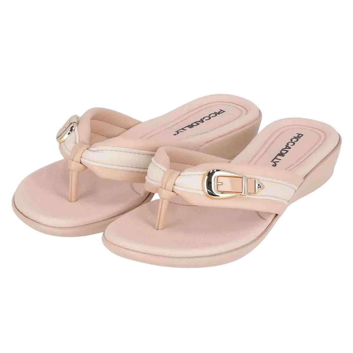 Chinelo Feminino Dedo Piccadilly Camila Bege Bege 5