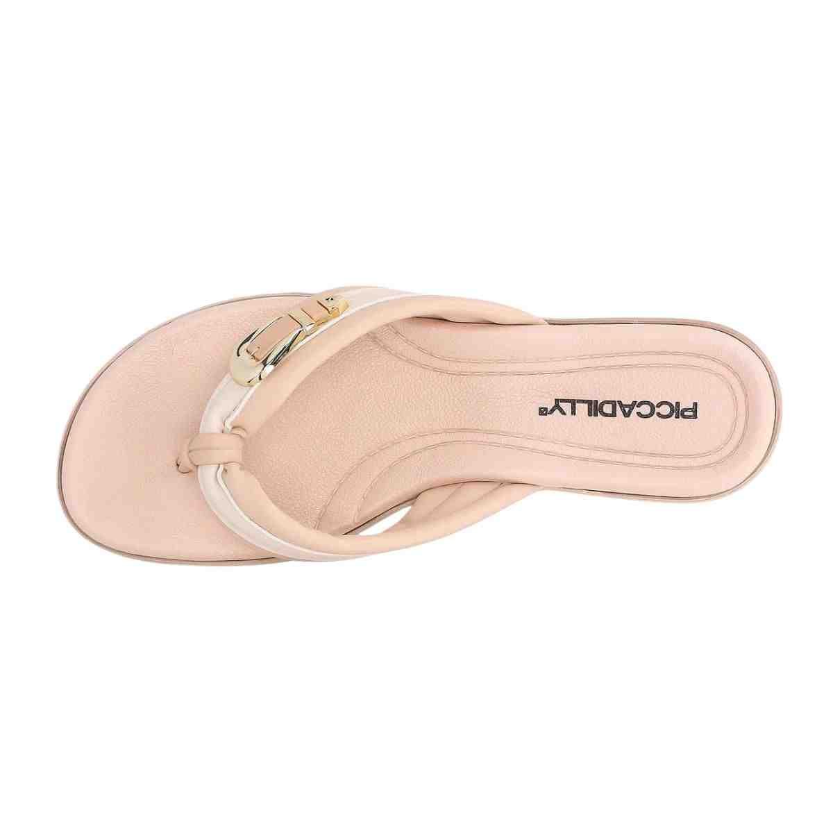 Chinelo Feminino Dedo Piccadilly Camila Bege Bege 6
