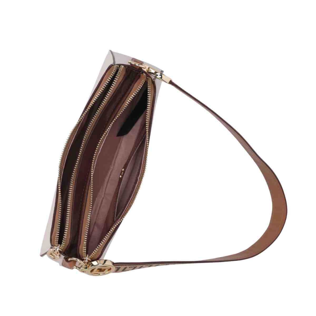 Bolsa Feminina Bella Baguete Pequena Luz Da Lua New Ridge Panna Marrom 3