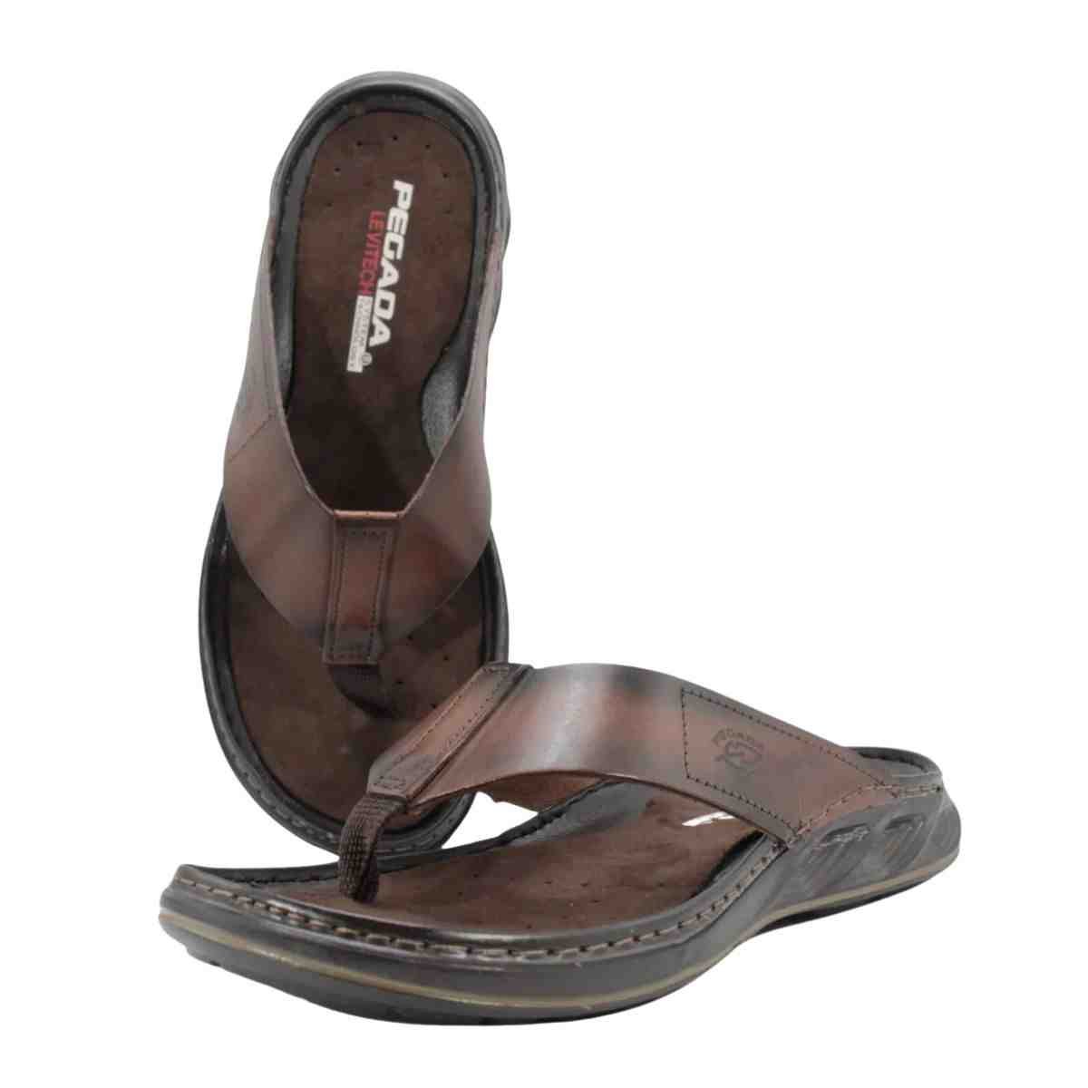 Chinelo Masculino Dedo Pegada Pinhão Marrom 6