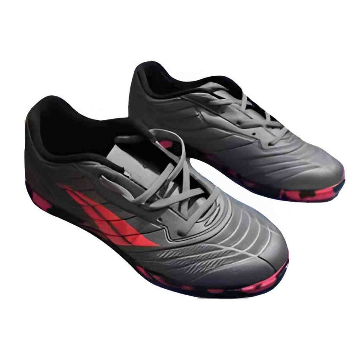 Chuteira Indoor Infantil Penalty Matis Chumbo E Pink Cinza/Vermelho 2