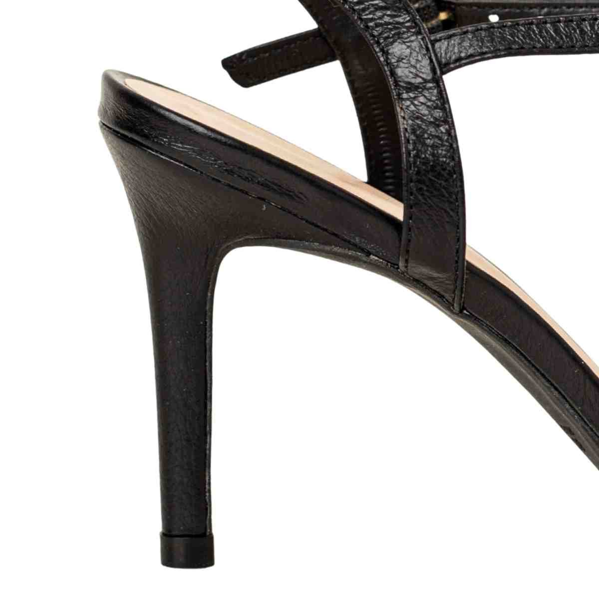 Sandália Feminina Salto Fino Stella Gancini Dm Couro Preta Preto 4