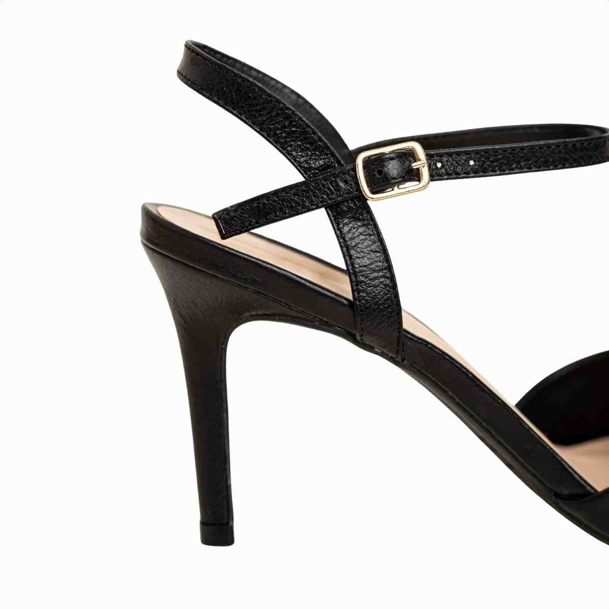 Sandália Feminina Salto Fino Stella Gancini Dm Couro Preta Preto 7