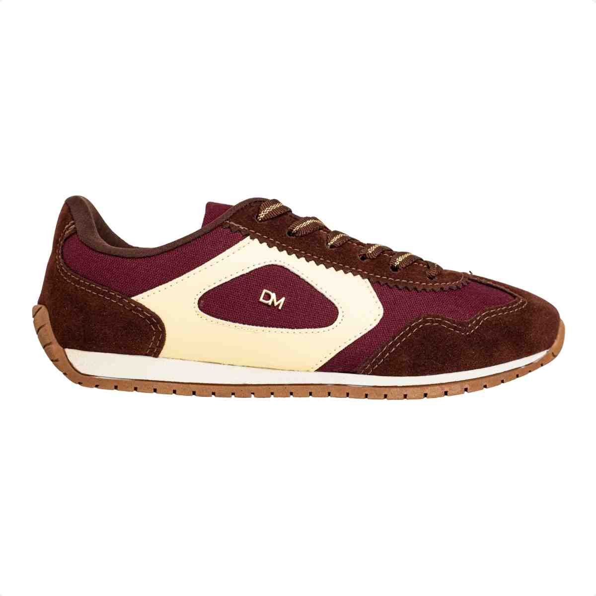 Tênis Moda Casual Feminino Retrô Nina Dm Vinho