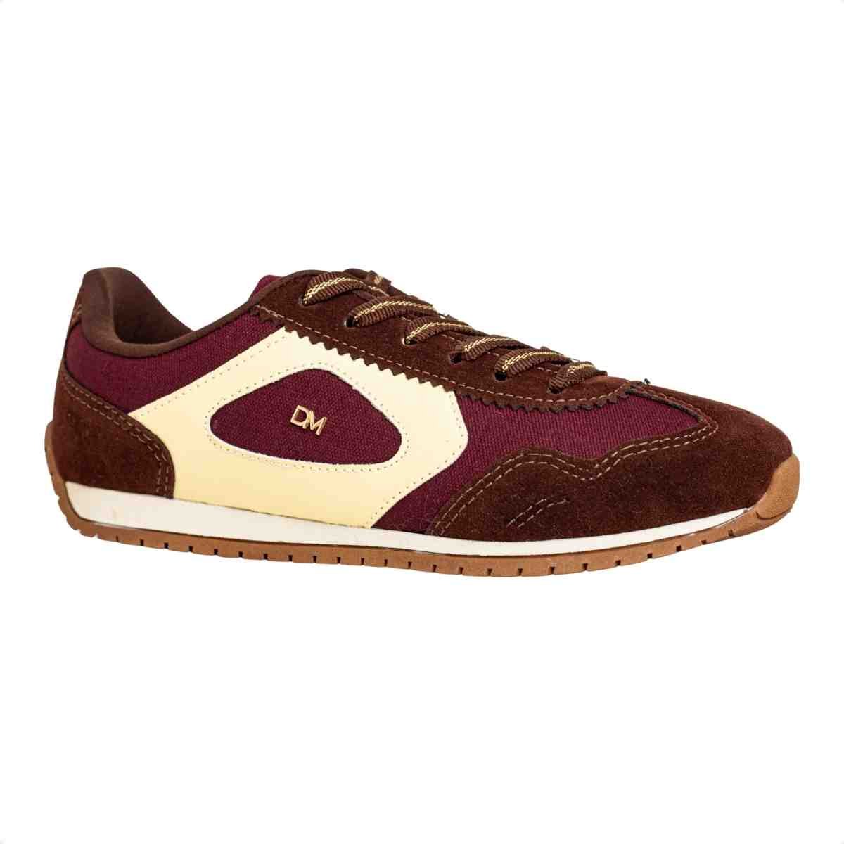 Tênis Moda Casual Feminino Retrô Nina Dm Vinho Vinho 2