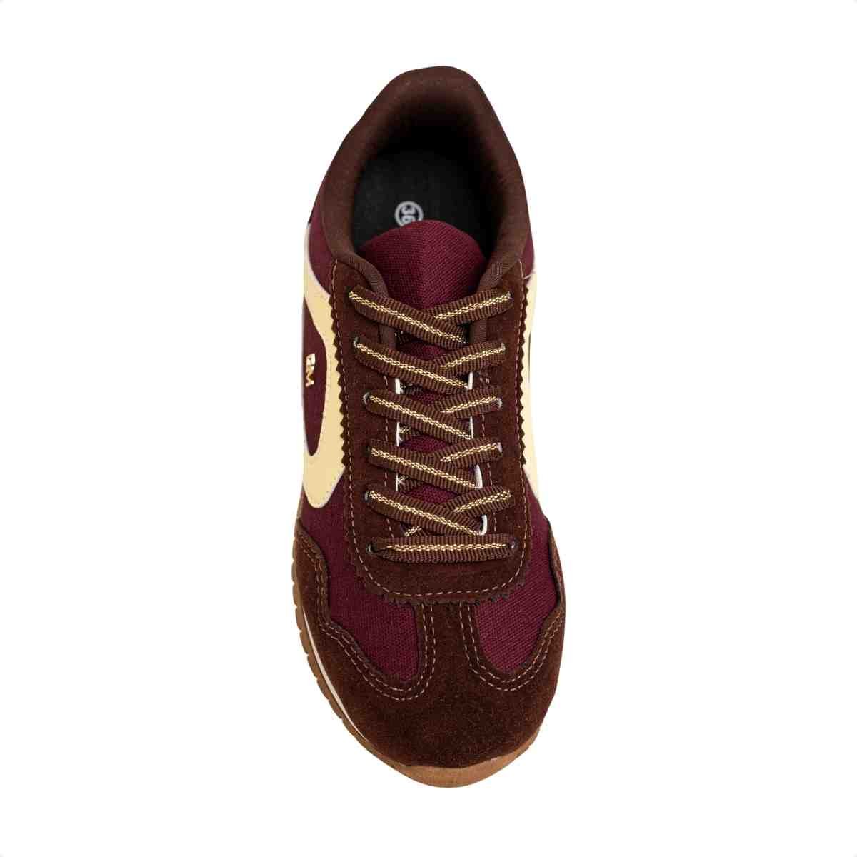 Tênis Moda Casual Feminino Retrô Nina Dm Vinho Vinho 6