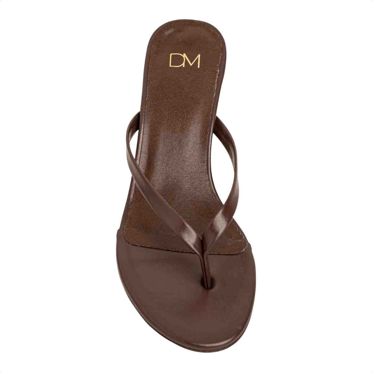 Tamanco Feminino Salto Taça Slim Lara Dm Napa Expresso Marrom 6